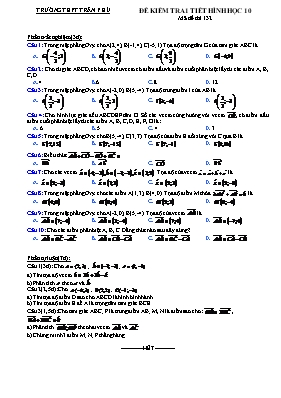 Đề kiểm tra 1 tiết Hình học 10 - Mã đề thi 132